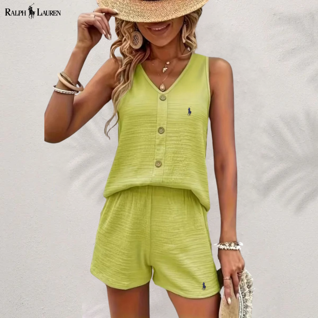 Ralph Lauren Topp med knappar & shorts set