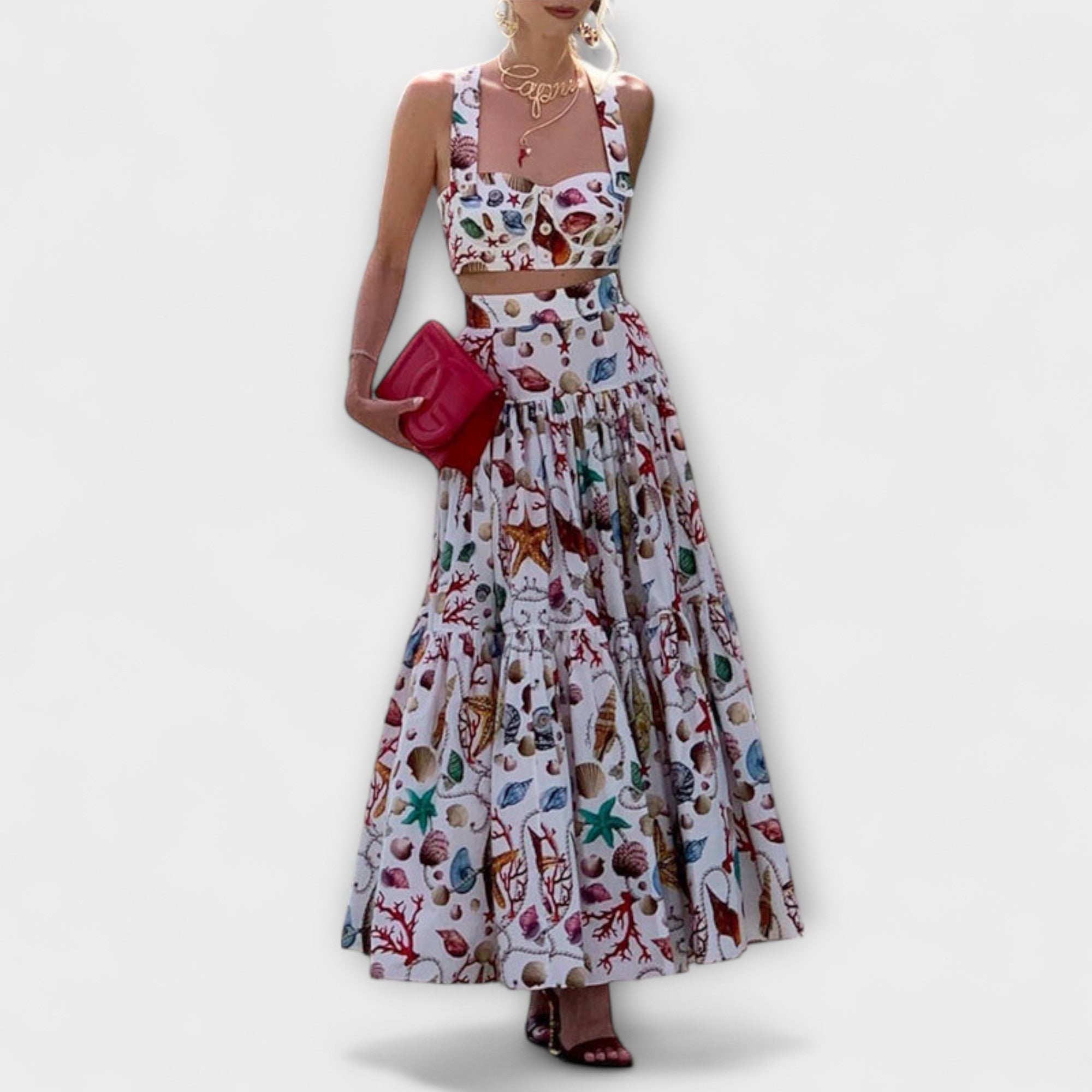 Heather - Conjunto elegante de dos piezas con falda