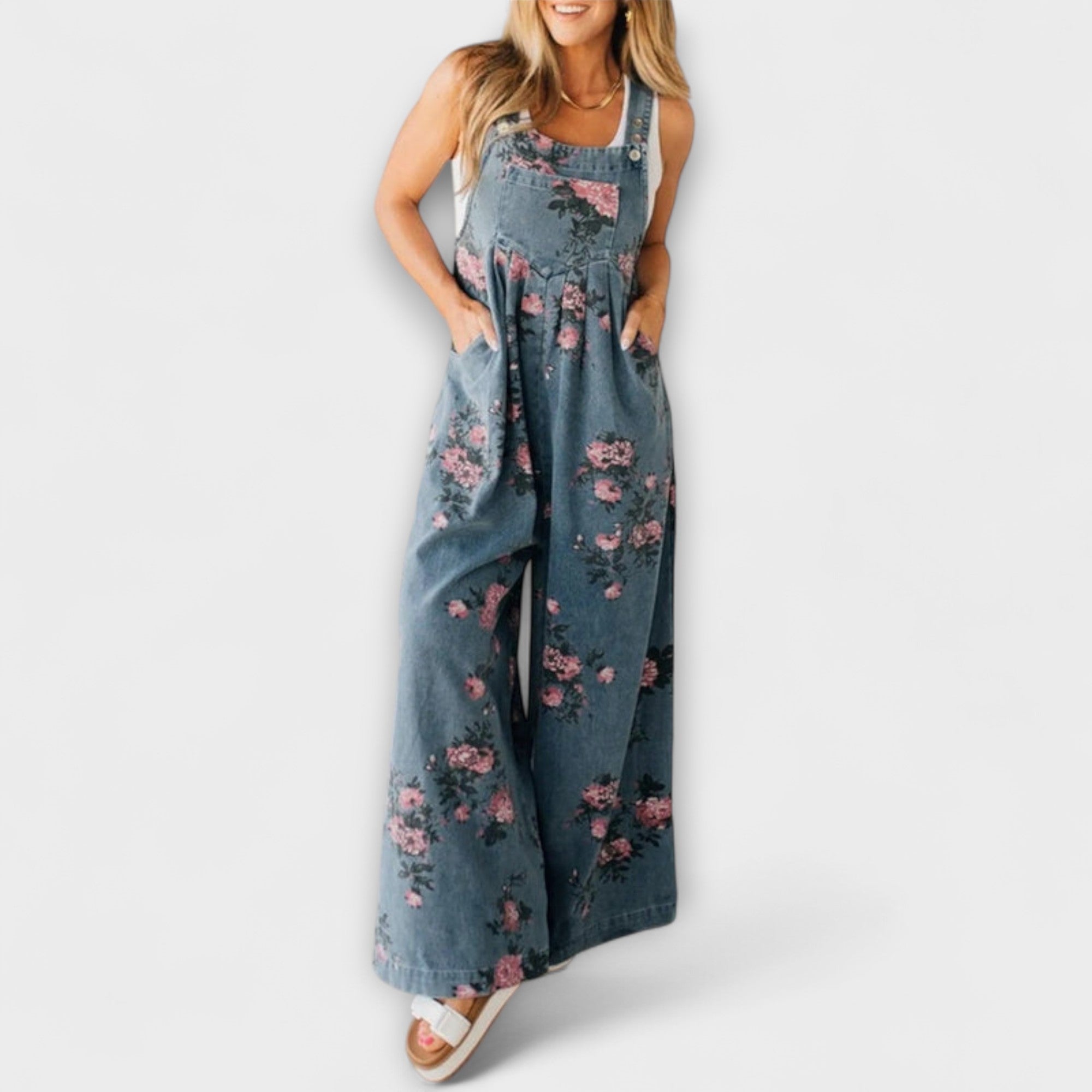 Mirona - Salopette in denim a vestibilità comoda