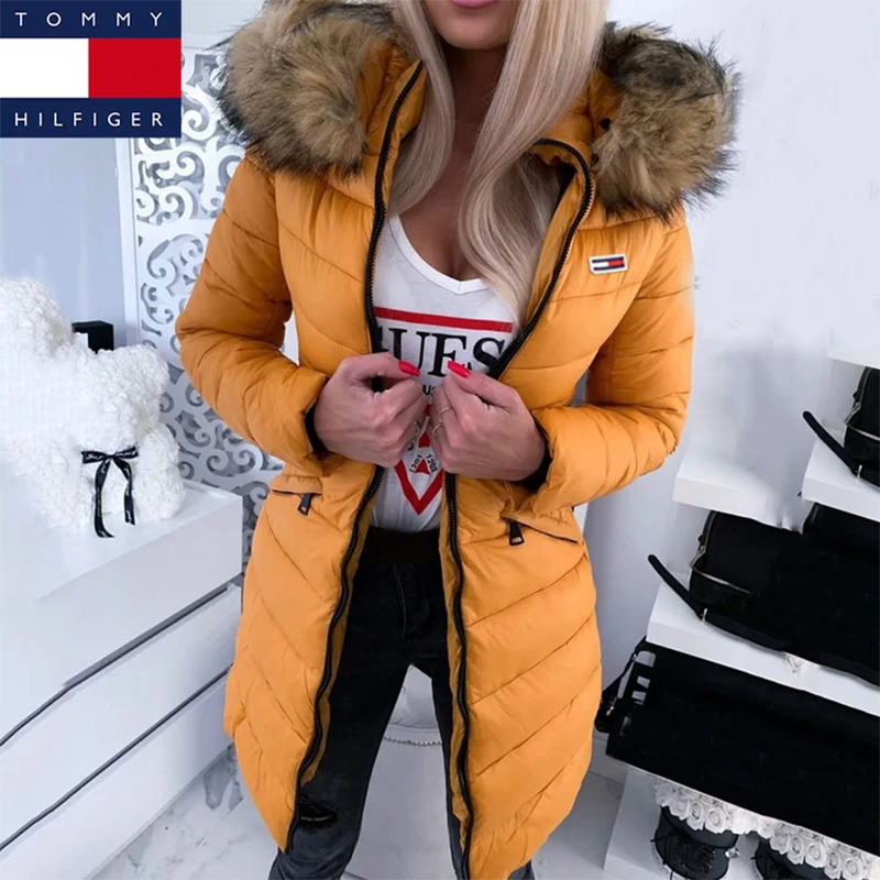 여성용 후드 달린 다운 코트