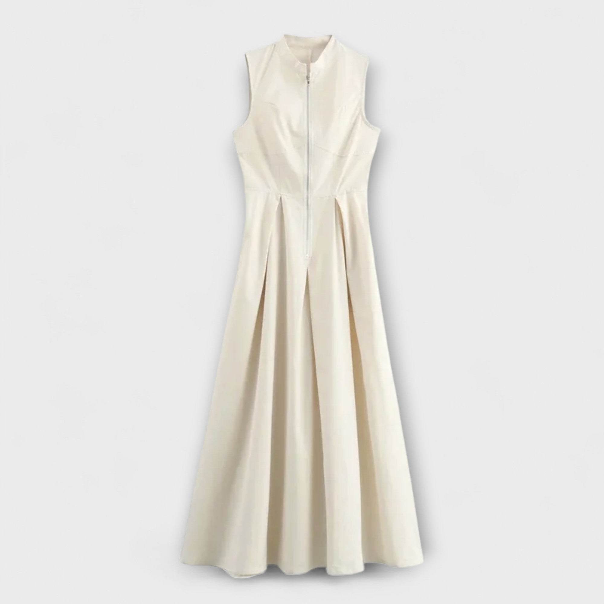 Ärmellös plisserad kroppsnära midiklänning