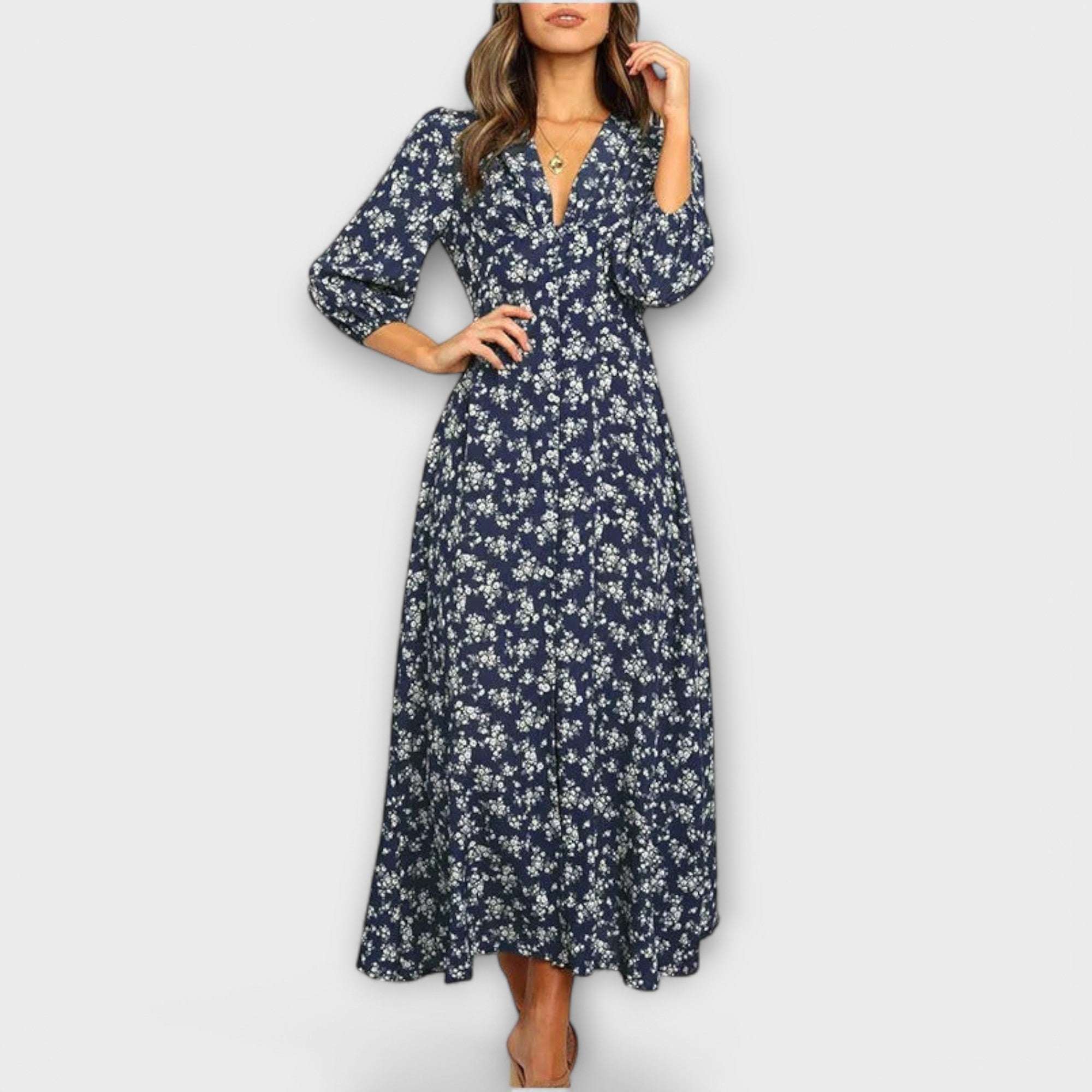 Robe longue à motif floral pour femmes