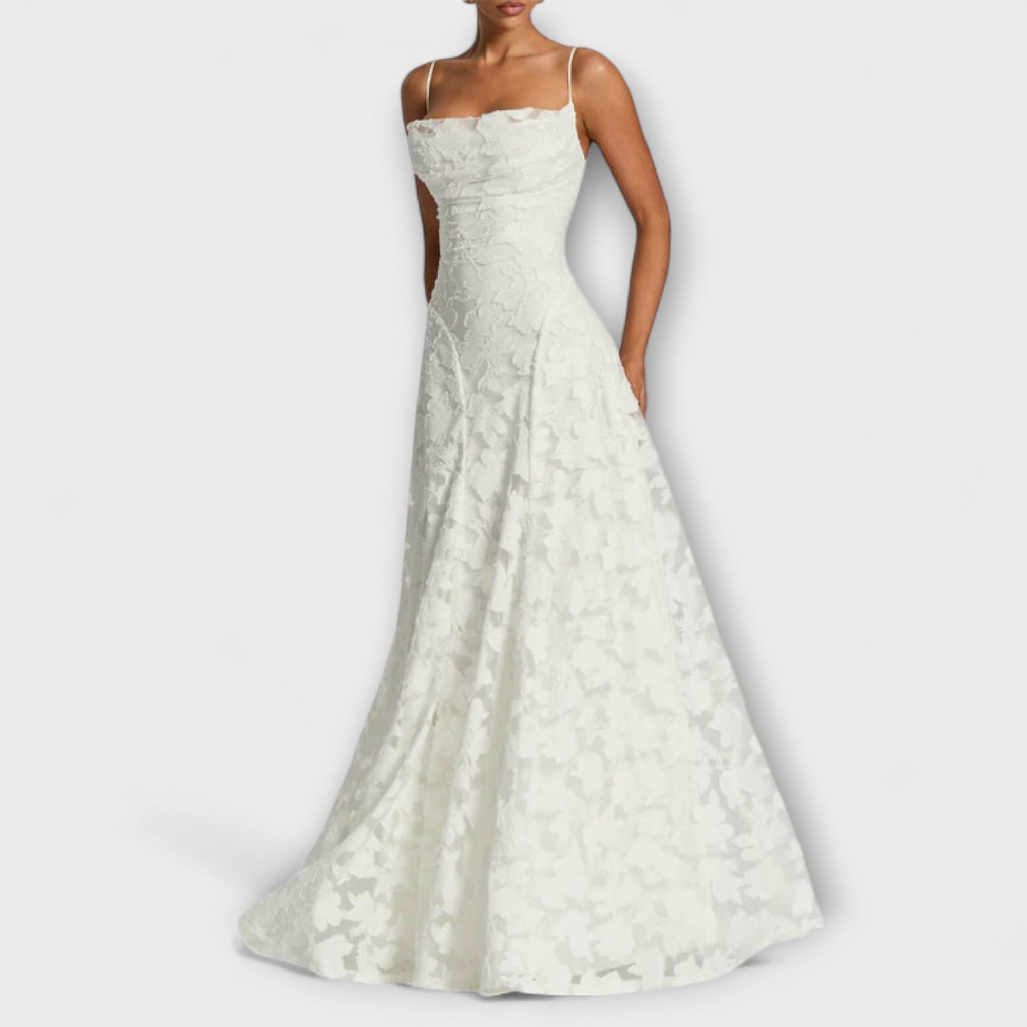 Emberly - Elegante Jacquard Maxi Jurk