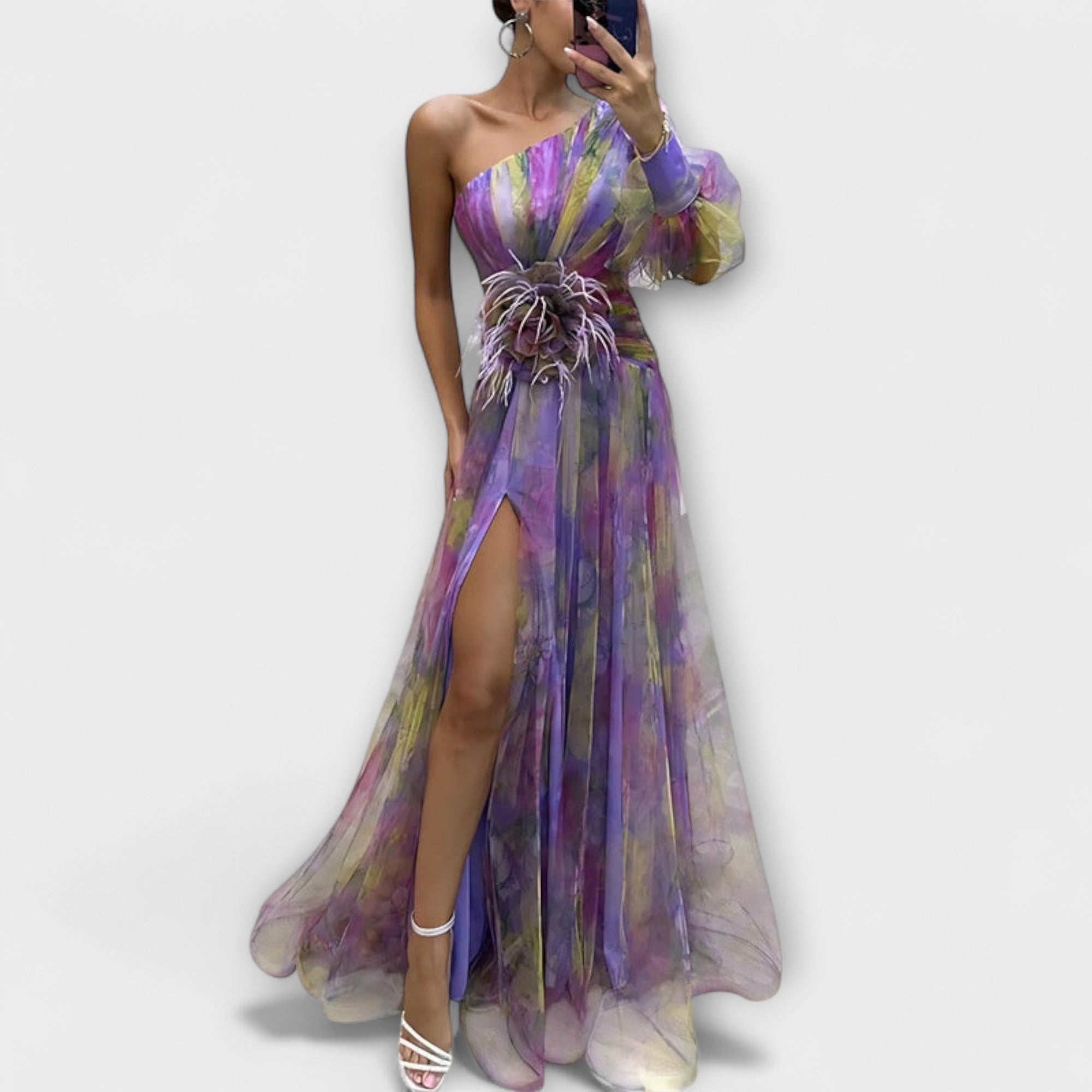 민나 – 비대칭 아멜리 맥시 드레스