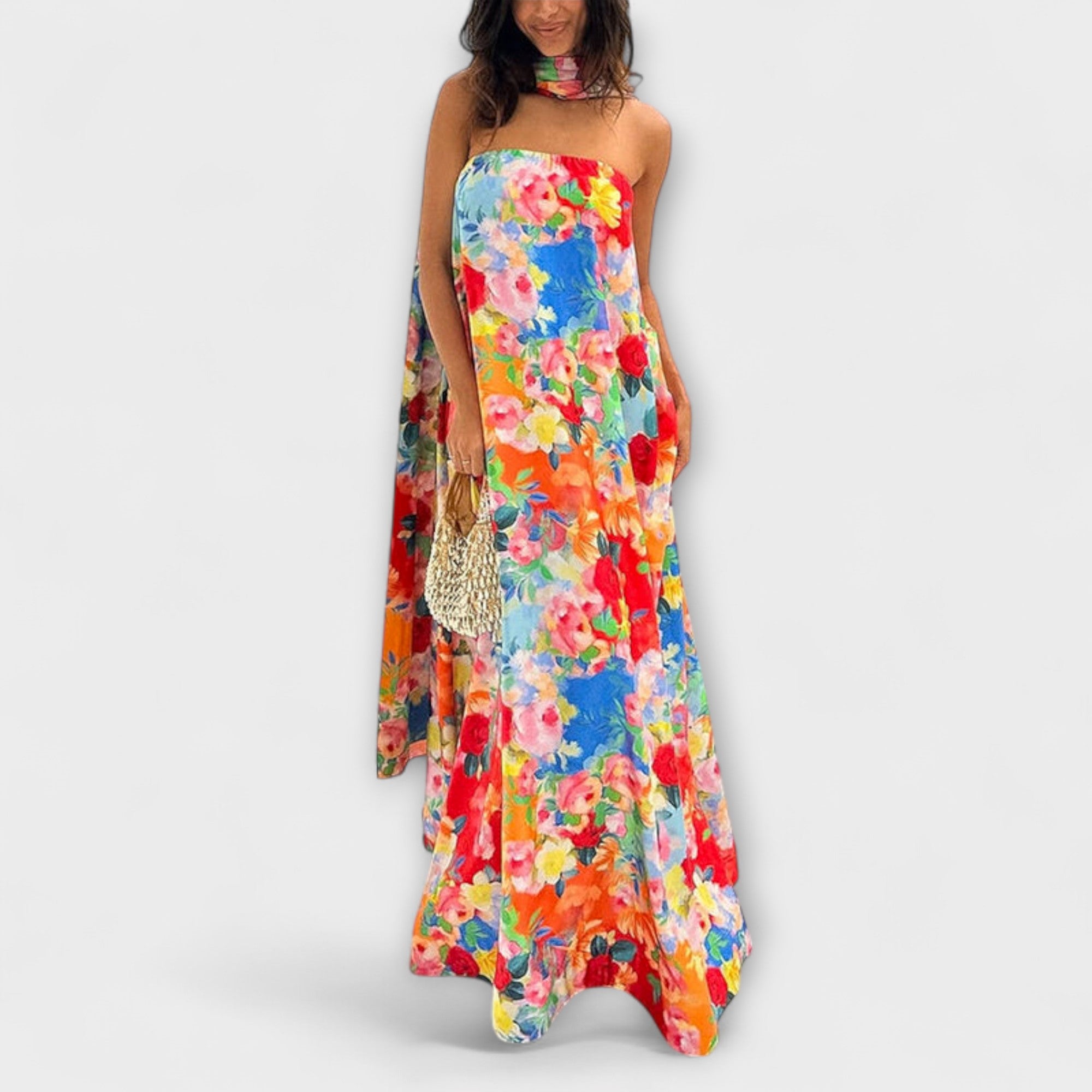 Harlow - Off-Shoulder Bloemen Maxi Jurk