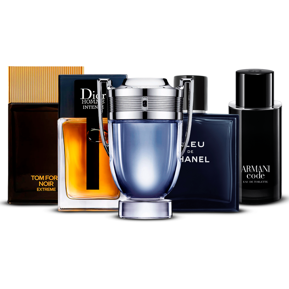 Zestaw 5 perfum męskich – Tom Ford Noir Extrême, Dior Homme Intense, Invictus, Bleu de Chanel i Armani Code [100 ml każdy]