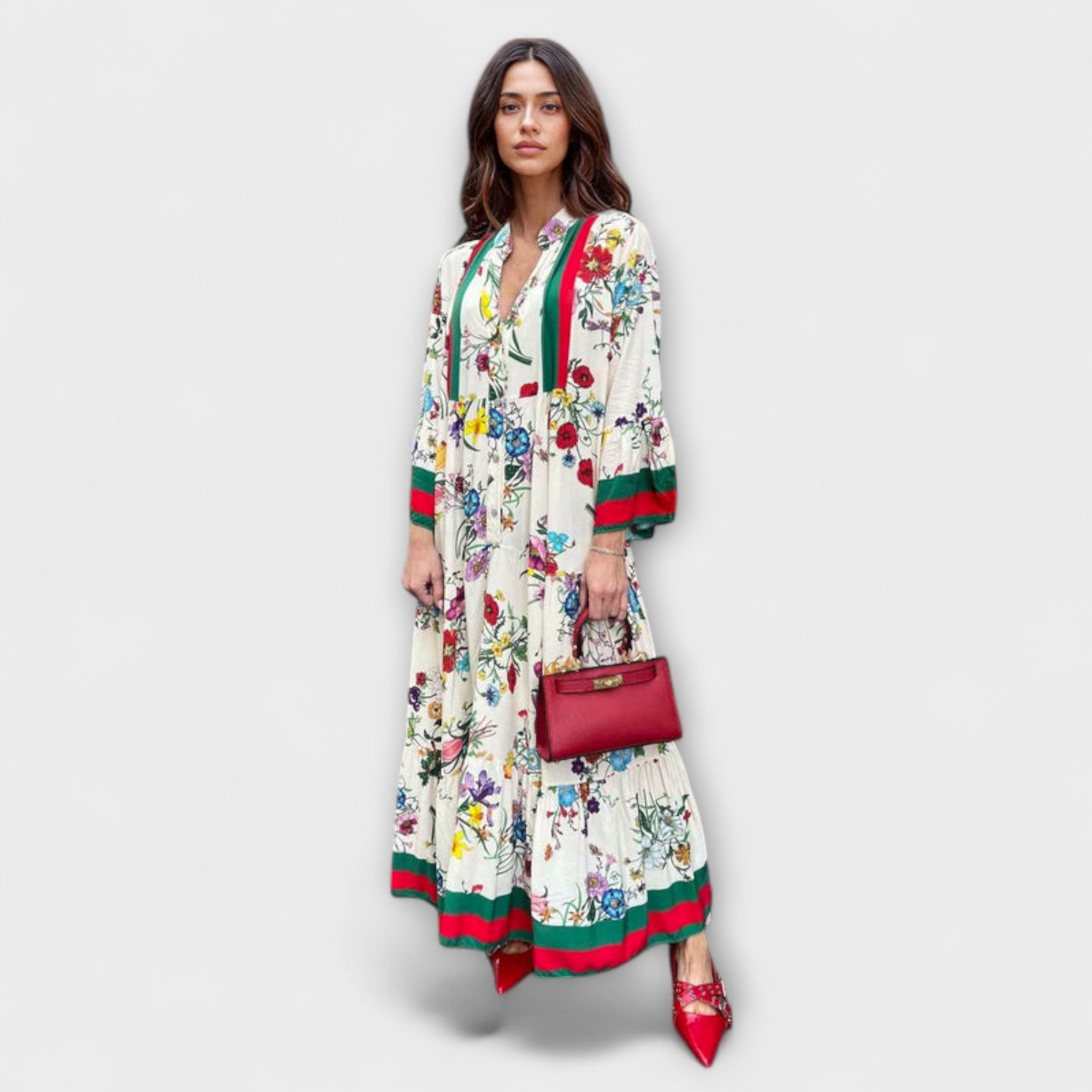 Oriana - Vestido Maxi com Estampa Floral