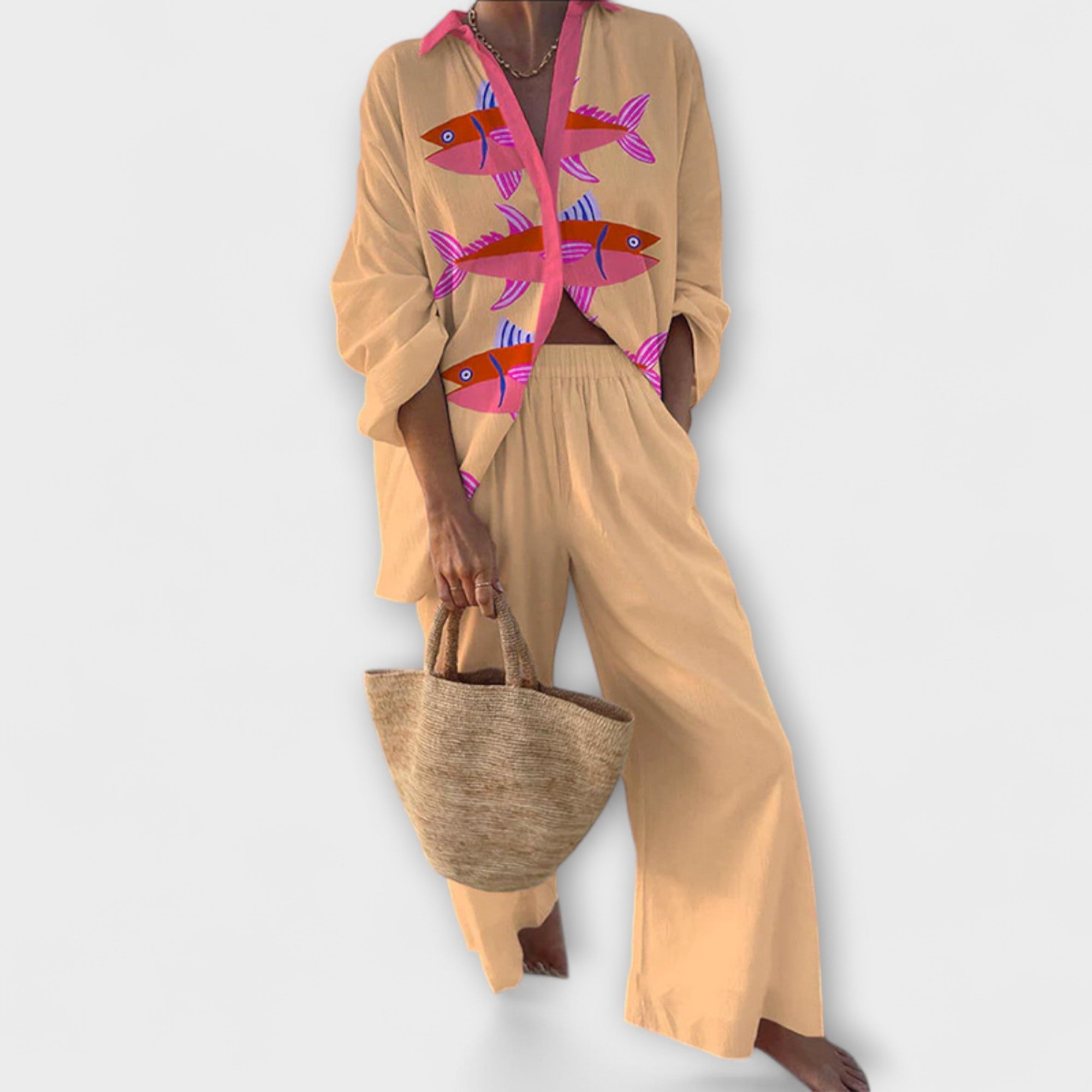 Evalisse – Linnen pak met visprint