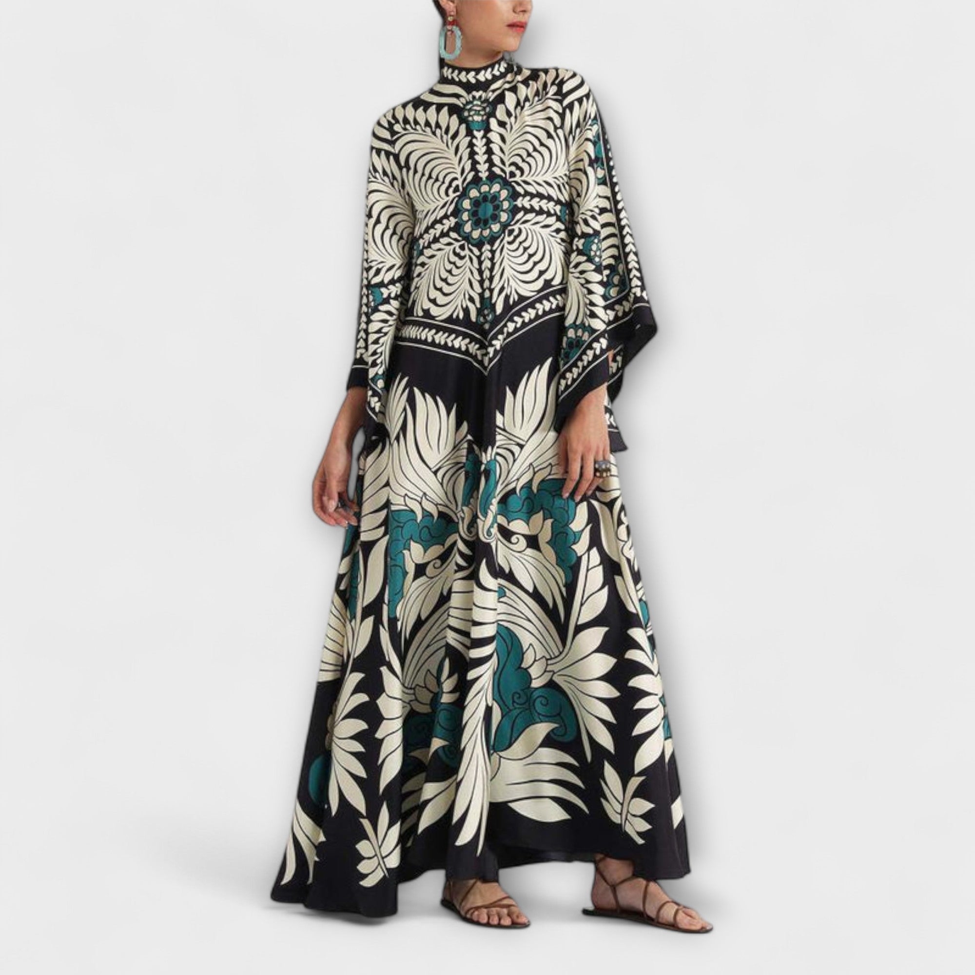 Giselle - Chic bloemenpatroon vloeiende maxi-jurk